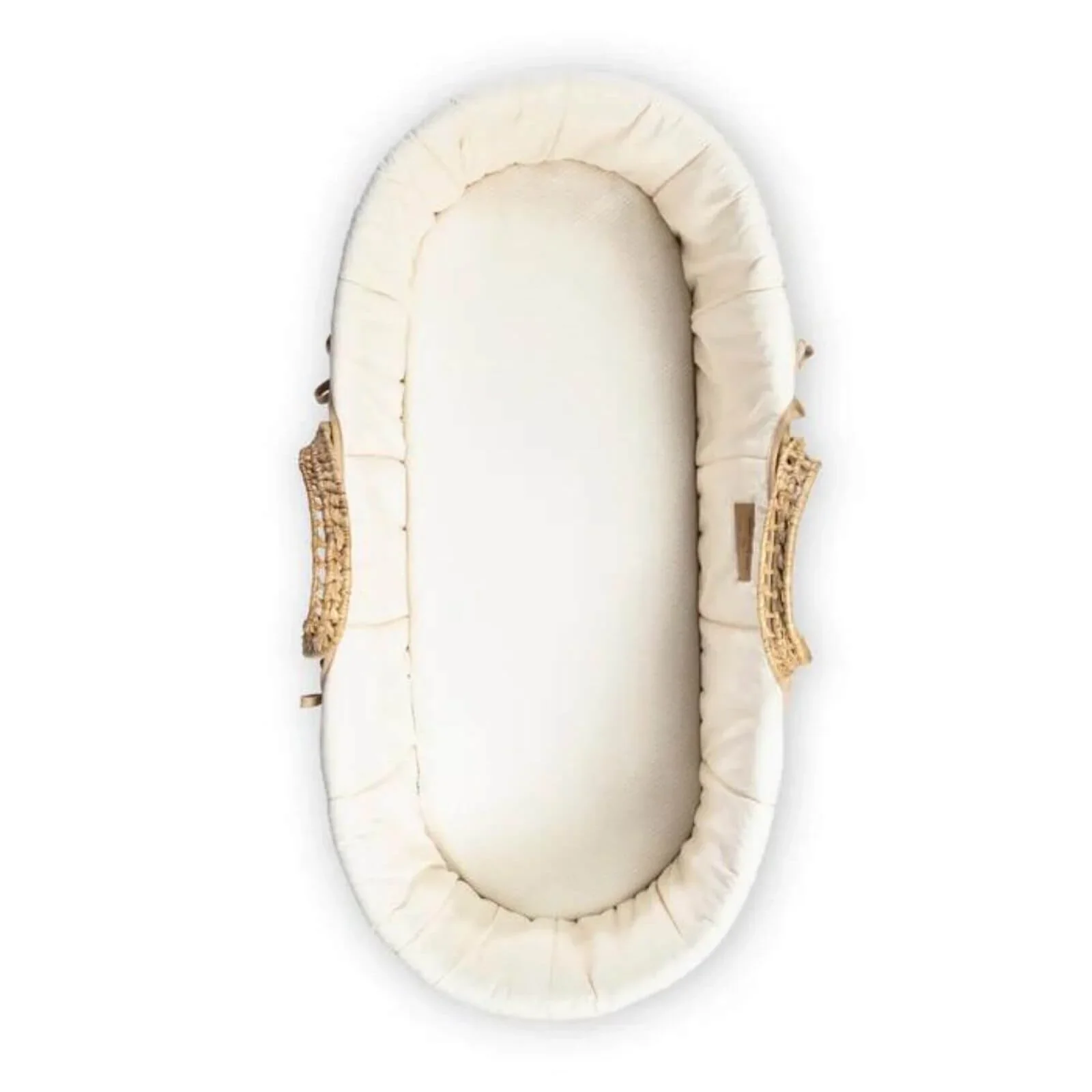 Clair de Lune Cream Organic Palm Moses Basket - Cream - Image 5