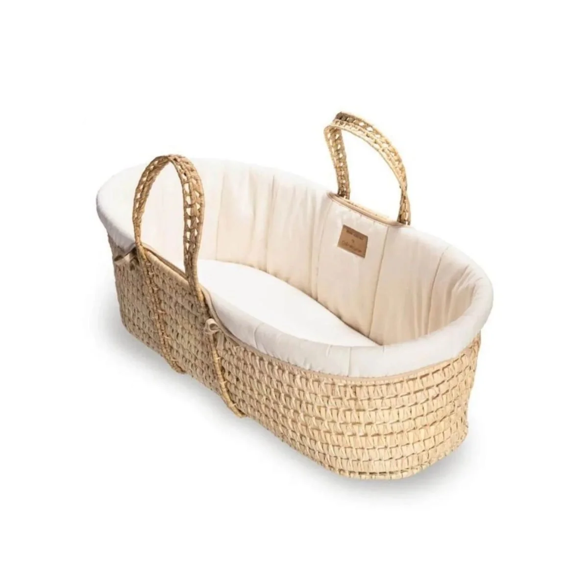 Clair de Lune Cream Organic Palm Moses Basket - Cream - Image 2