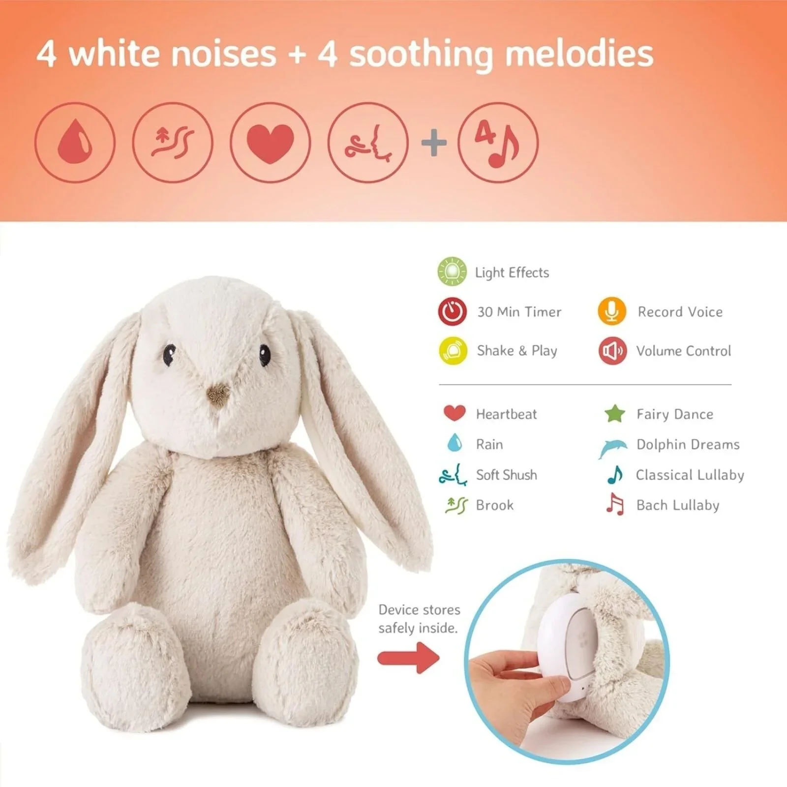 Cloud.b LoveLight Billy Bunny Nightlight & Sound Soother - Image 5