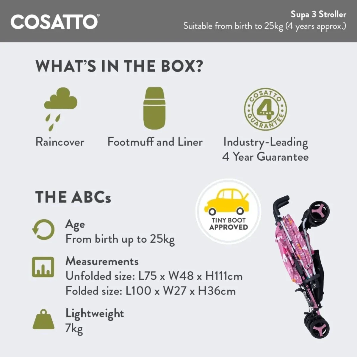 Cosatto Supa 3 Stroller - Dusky Unicorn Land - Image 10