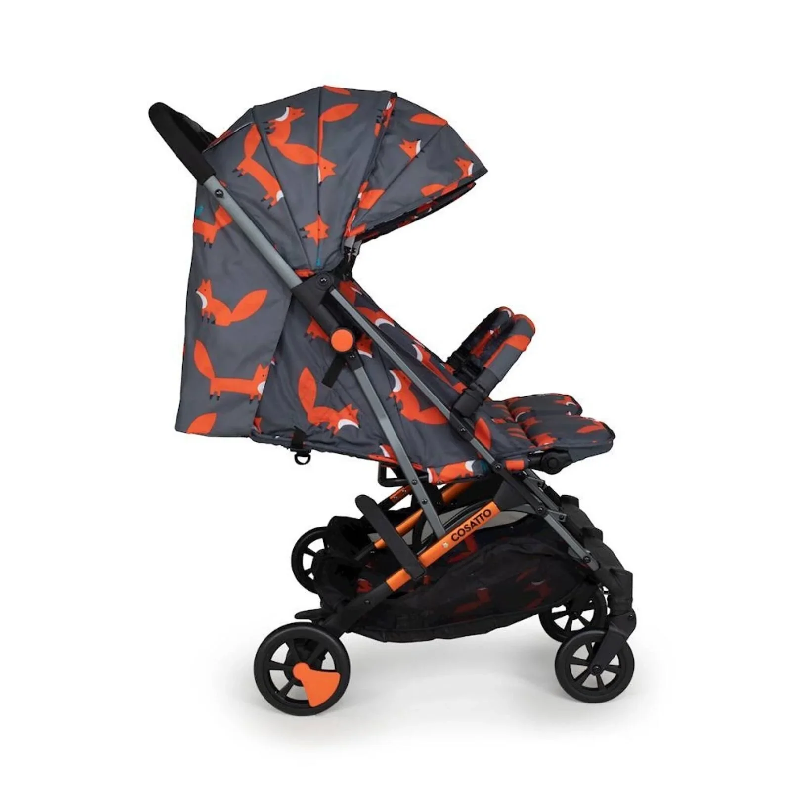 Cosatto Woosh Double Stroller - Charcoal Mister Fox - Image 4