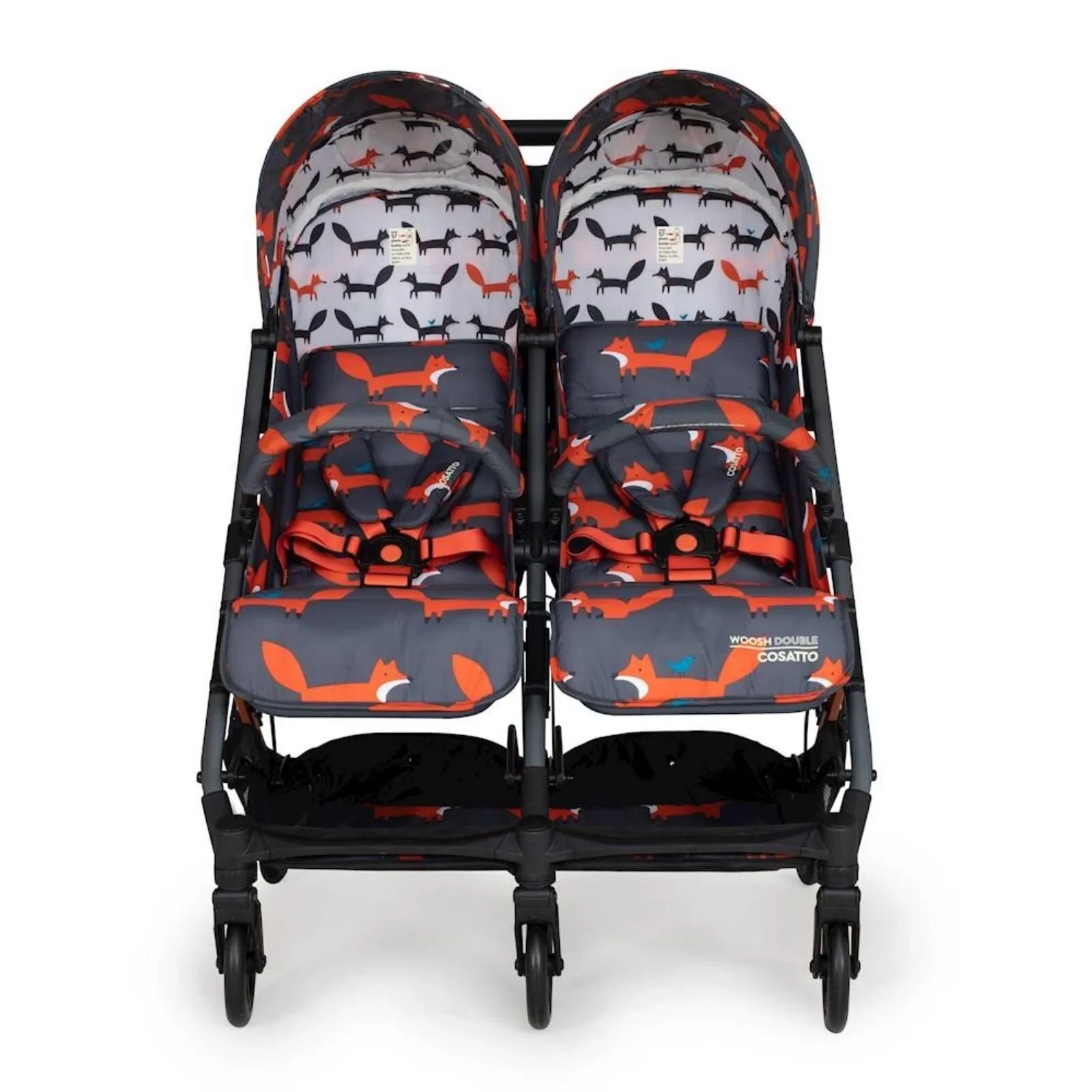 Cosatto Woosh Double Stroller - Charcoal Mister Fox - Image 5