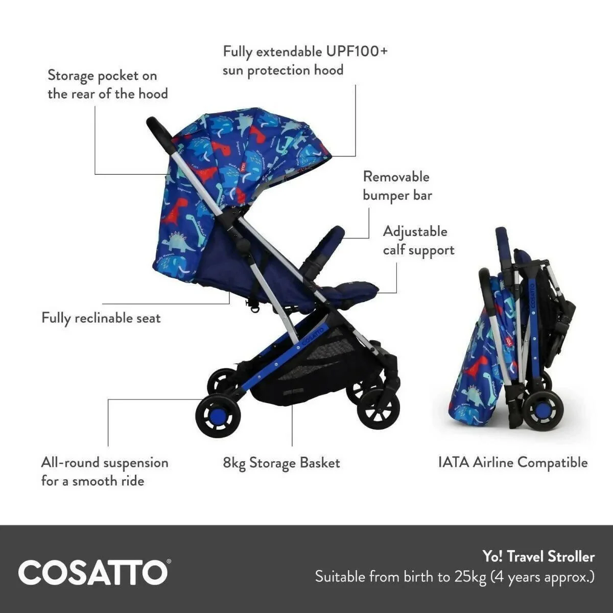 Cosatto Yo! Stroller - Beep Beep - Image 4