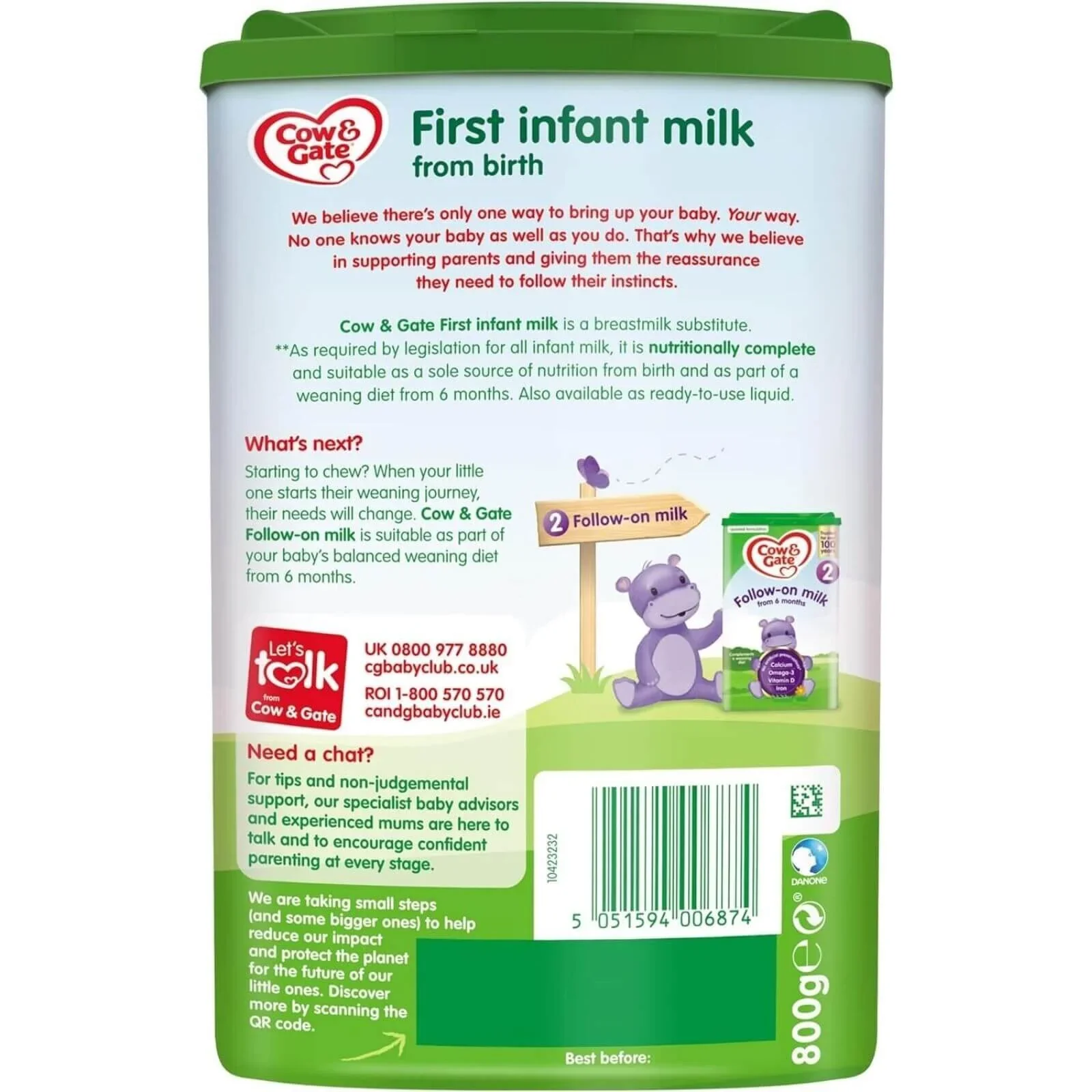 Cow & Gate 1 First Infant Milk Formula 0-6 months 800g - Image 2