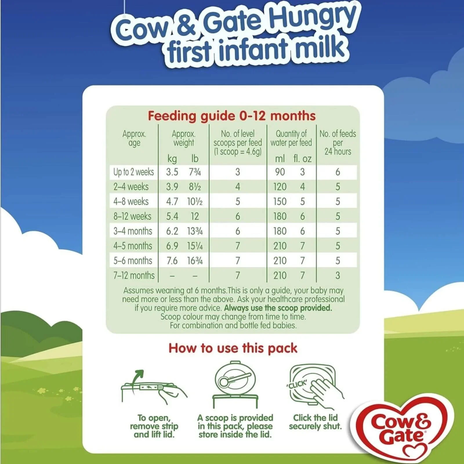 Cow & Gate 1 Hungry Baby Milk Formula 0-6 months 800g - Image 5