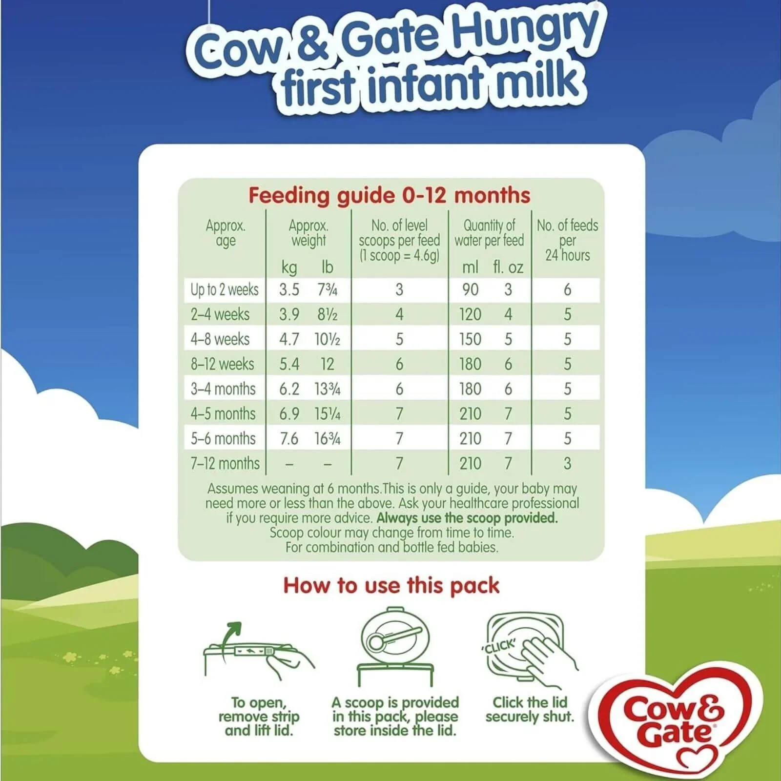 Cow & Gate 1 Hungry Baby Milk Formula 0-6 months 800g - Image 6