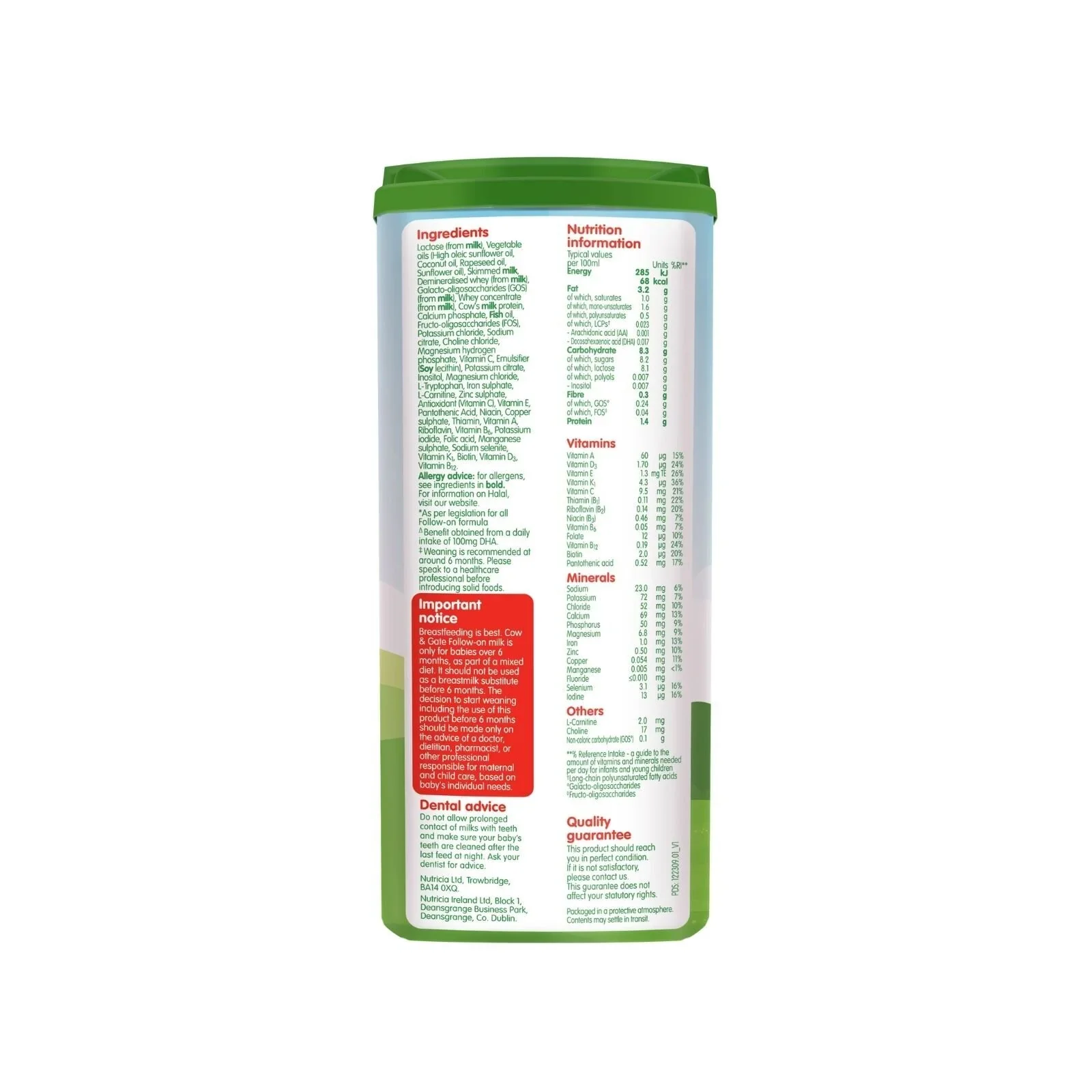 Cow & Gate 2 Follow On Milk Formula 6-12 months 800g - Image 3