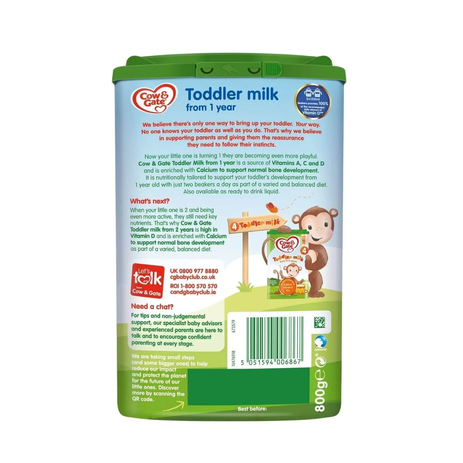 Cow & Gate 3 Growing Up Milk Formula 1+ year 800g - Image 3
