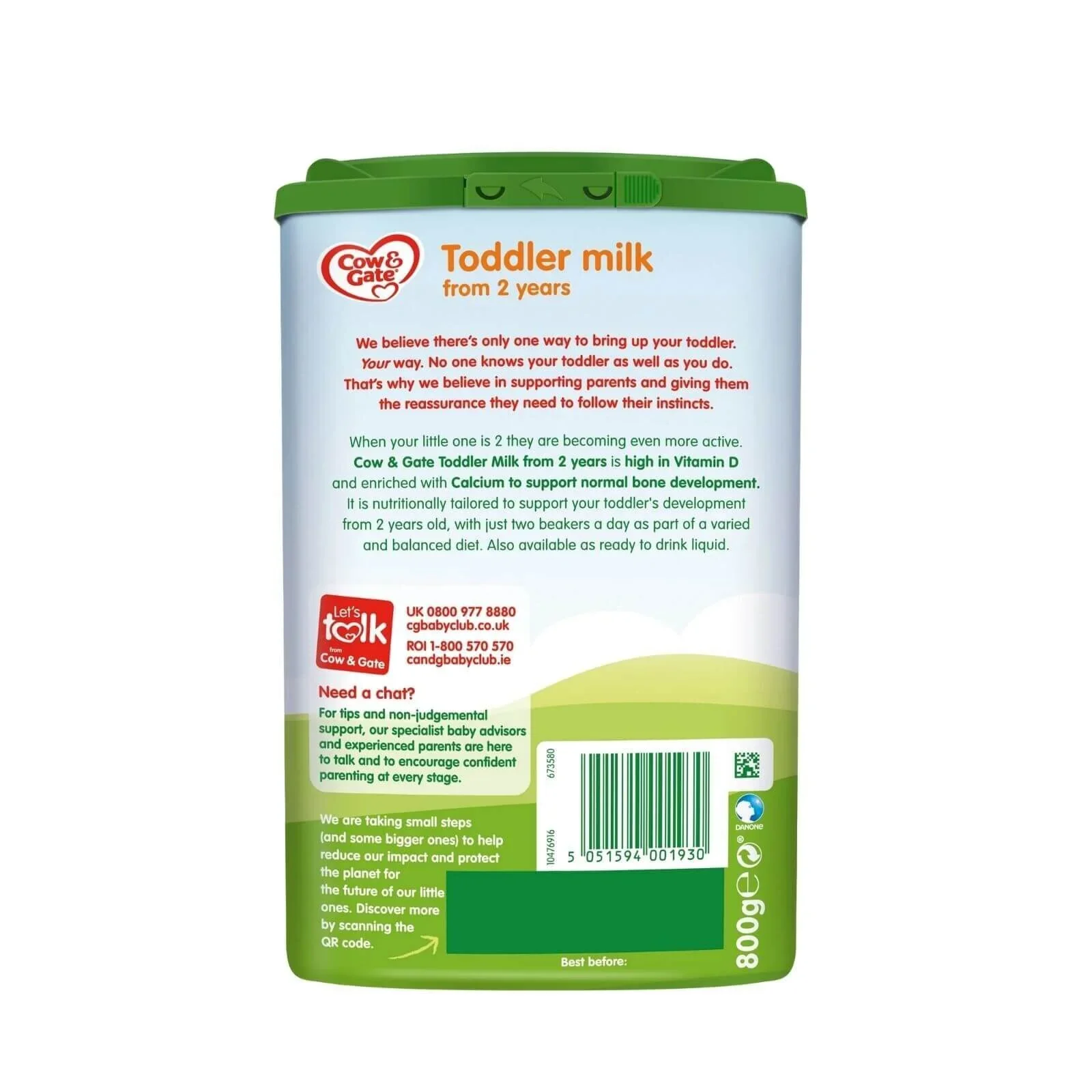 Cow & Gate 4 Toddler Milk Formula 2+ years 800g - Image 3