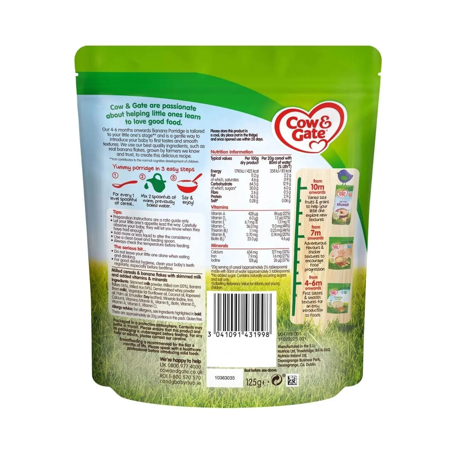 Cow & Gate 1 Banana Porridge 4-6 months 125g - Image 2