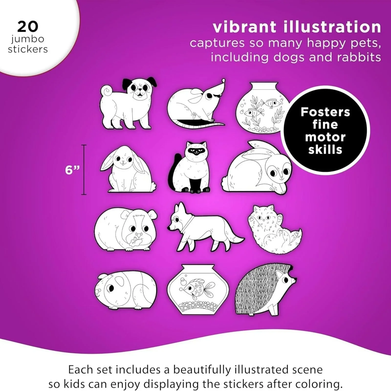 Crocodile Creek Playful Pets Colouring Stickers - Image 5