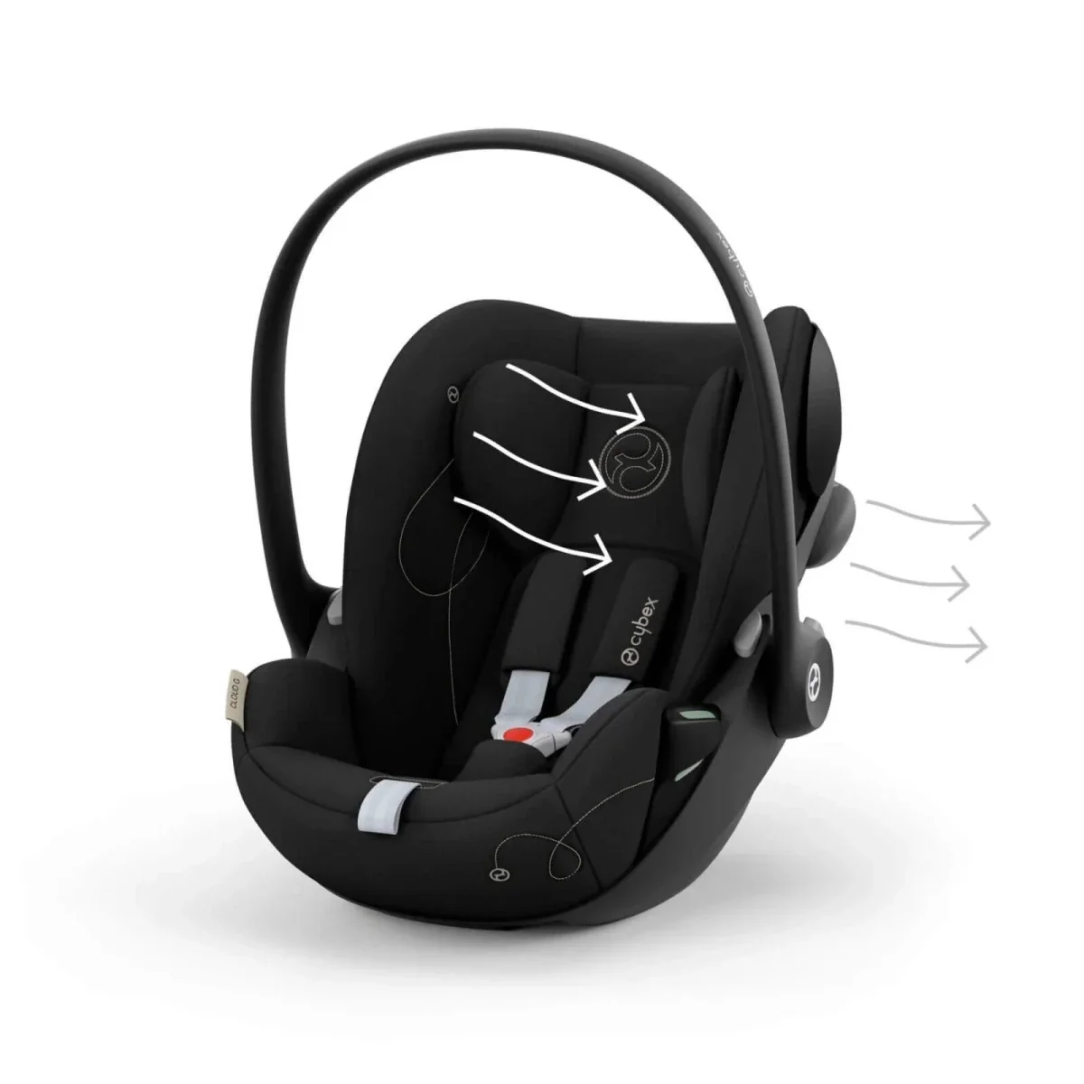 Cybex Cloud G i-Size Group 0+ Car Seat (Birth to 12 Months) - Moon Black - Image 6