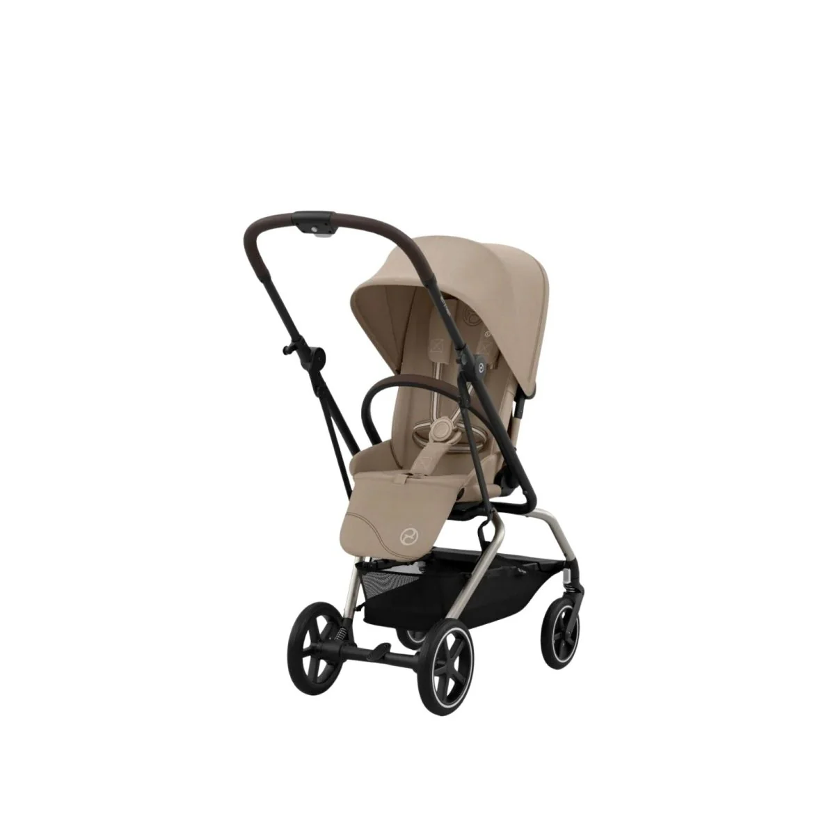 Cybex Eezy S Twist+2 Pushchair with Cloud G Car Seat & Base & Snøgga Footmuff Travel System Bundle - Almond Beige - Image 2