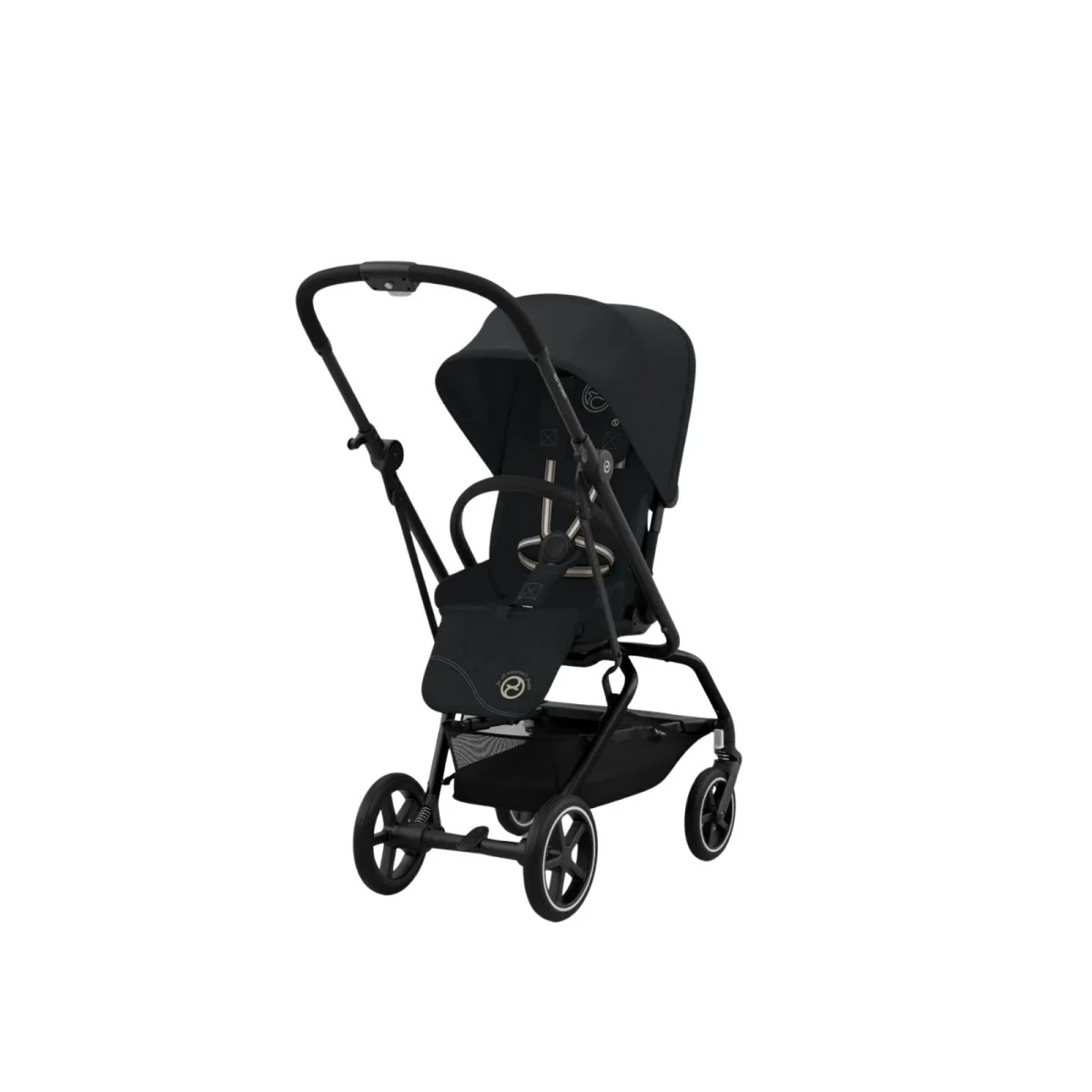 Cybex Eezy S Twist+2 Pushchair with Cloud G Car Seat & Base & Snøgga Footmuff Travel System Bundle - Magic Black - Image 2