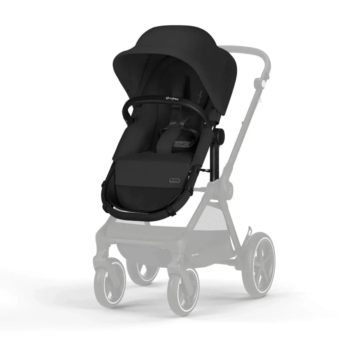Cybex EOS Lux Silver 2-in-1 Pushchair - Moon Black - Image 2