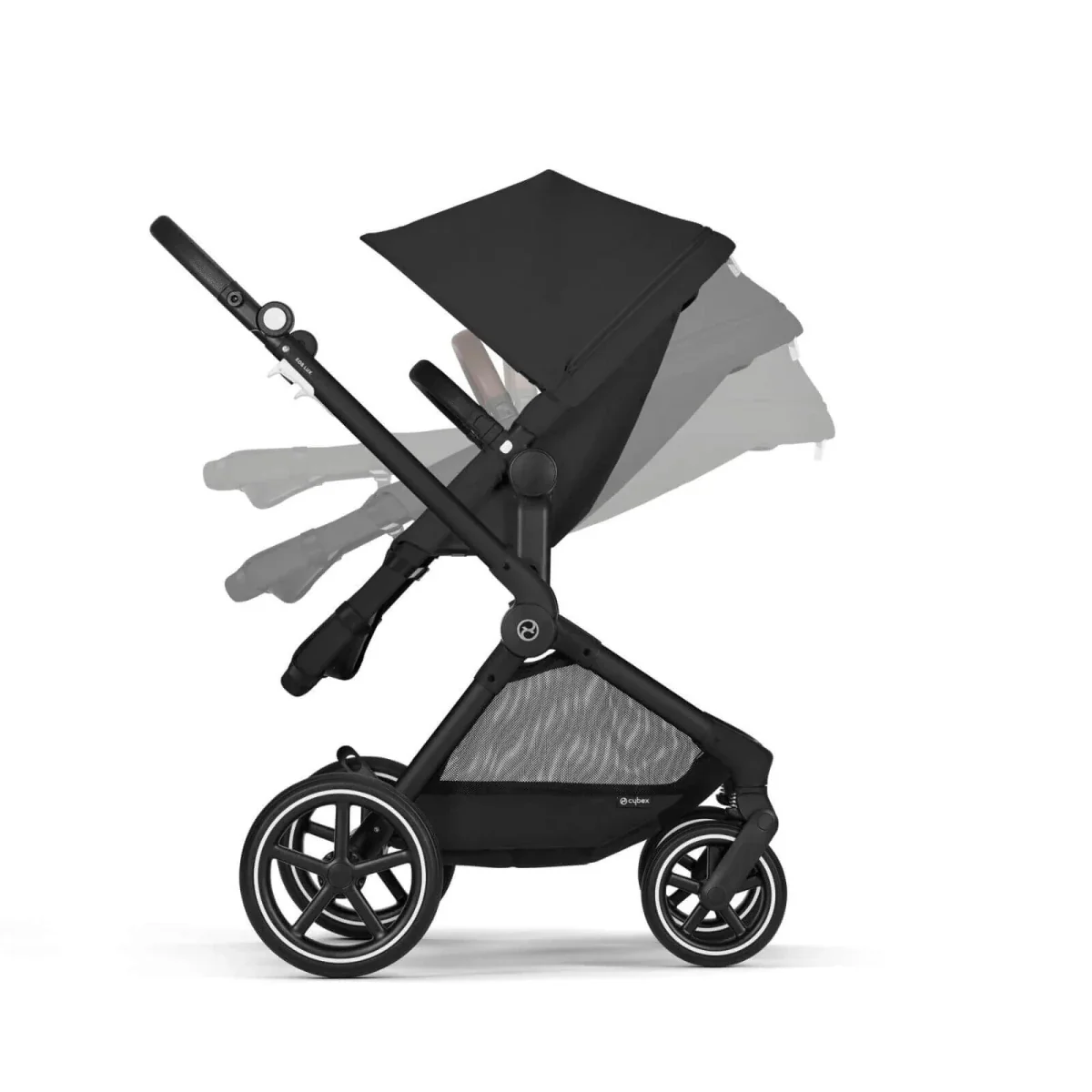 Cybex EOS Lux Silver 2-in-1 Pushchair - Moon Black - Image 5