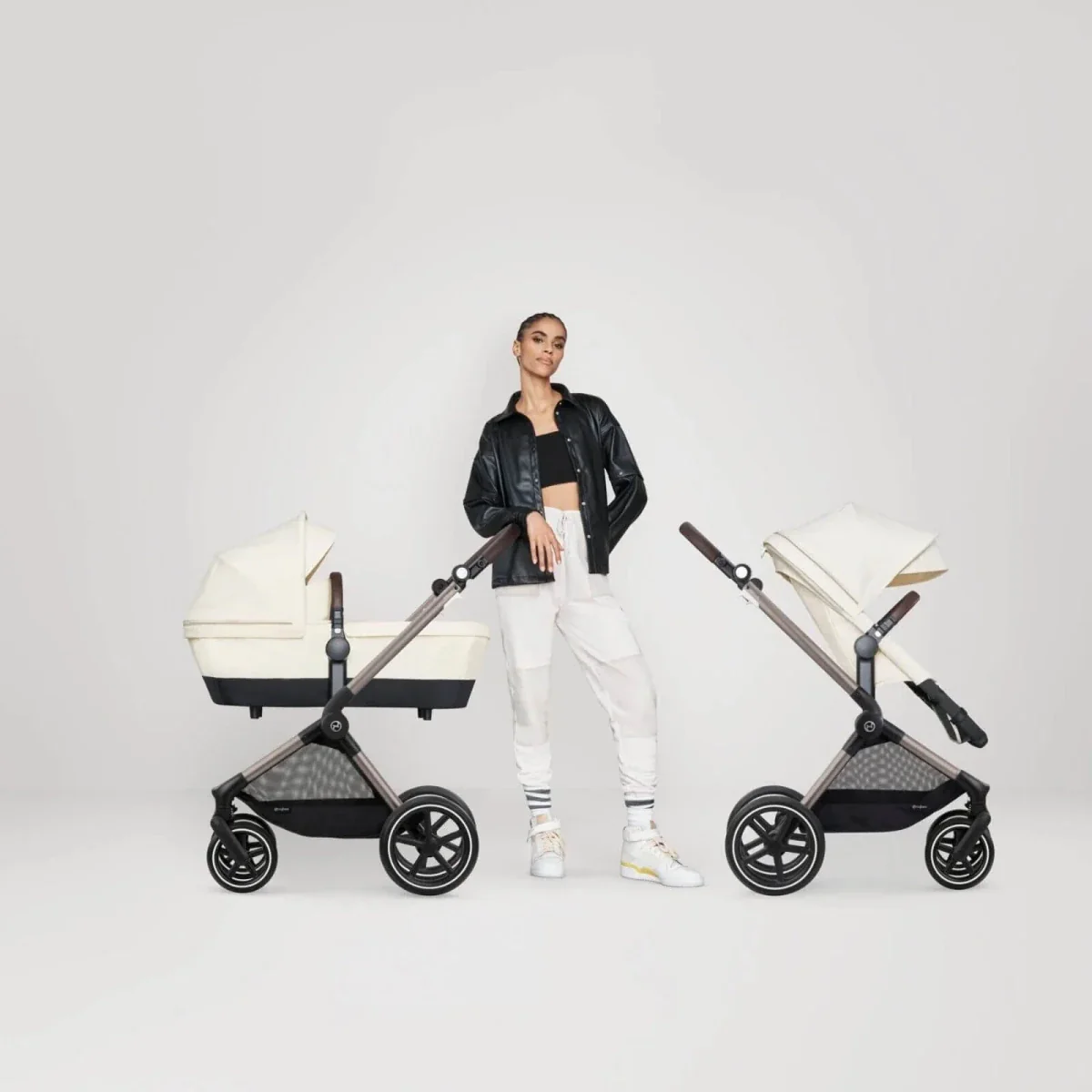 Cybex Eos Lux Silver 2-in-1 Pushchair - Seashell Beige - Image 10
