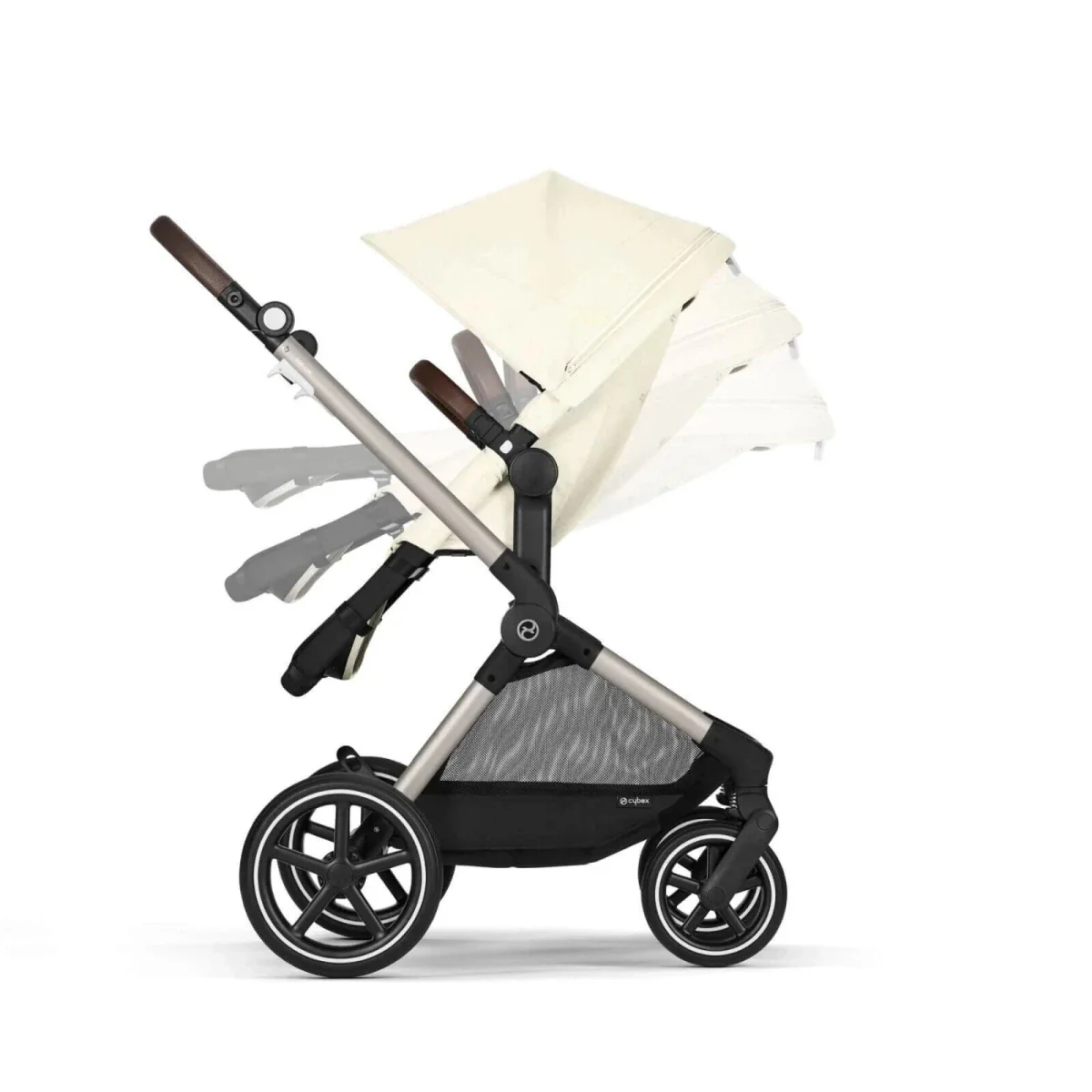 Cybex Eos Lux Silver 2-in-1 Pushchair - Seashell Beige - Image 5