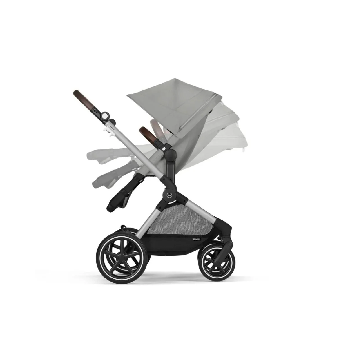 Cybex EOS Lux Silver 2-in-1 Pushchair - Stone Grey - Image 5