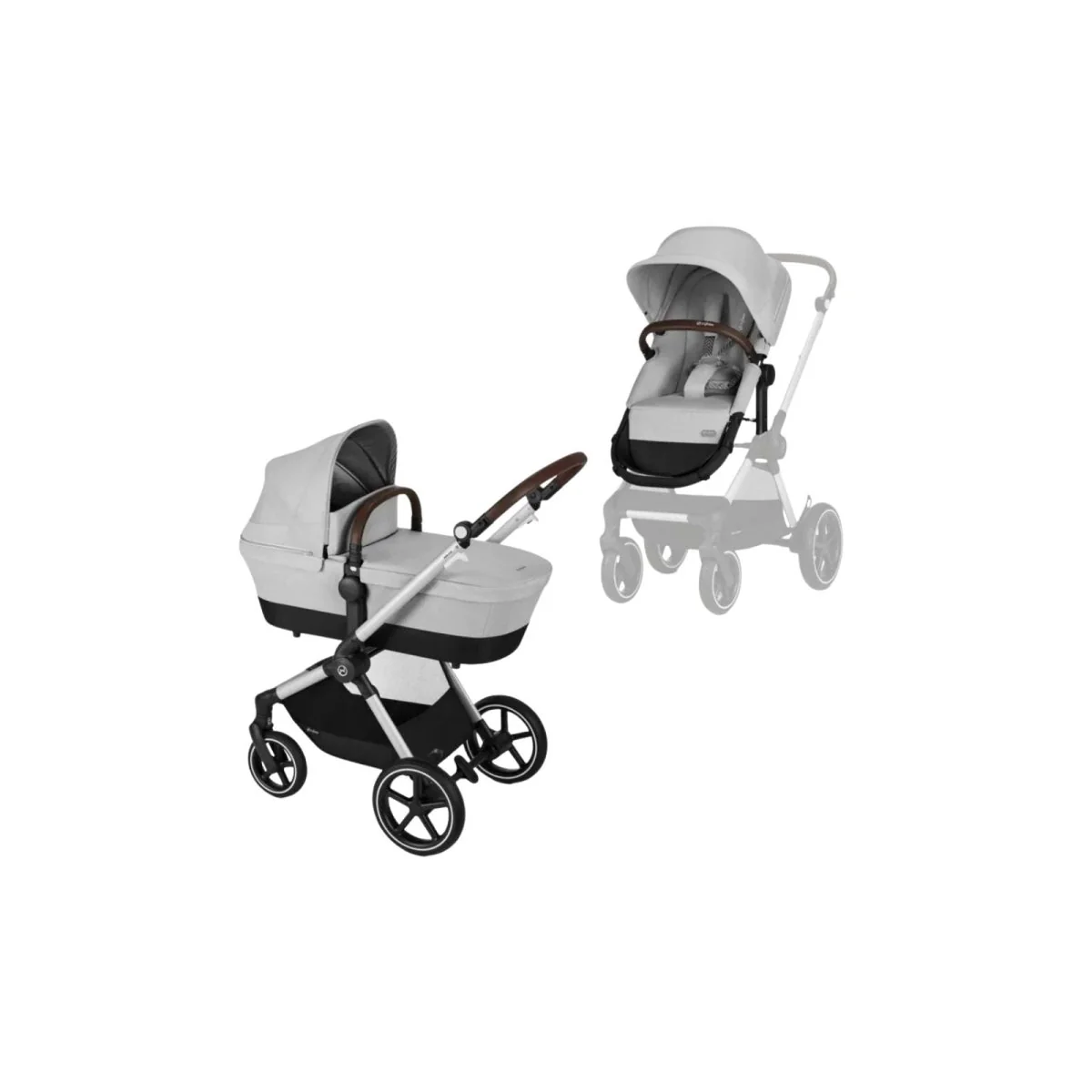 Cybex Eos Lux Silver Pushchair with Cloud G Car Seat Travel System Bundle - Lava Grey - Image 2