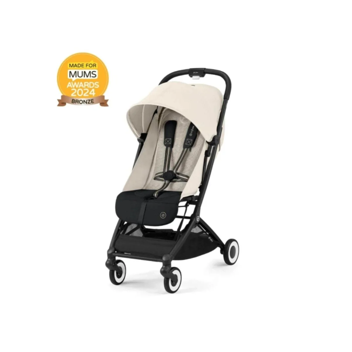 Cybex Orfeo Compact Pushchair with Cloud G Car Seat & Base Travel System Bundle - Canvas White - Image 2