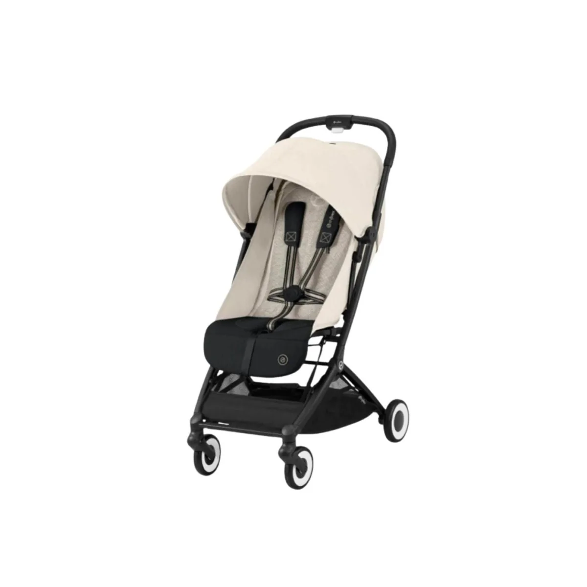 Cybex Orfeo V2 Compact Pushchair with Cloud G Car Seat & Base & Snøgga Footmuff Travel System Bundle - Canvas White - Image 2