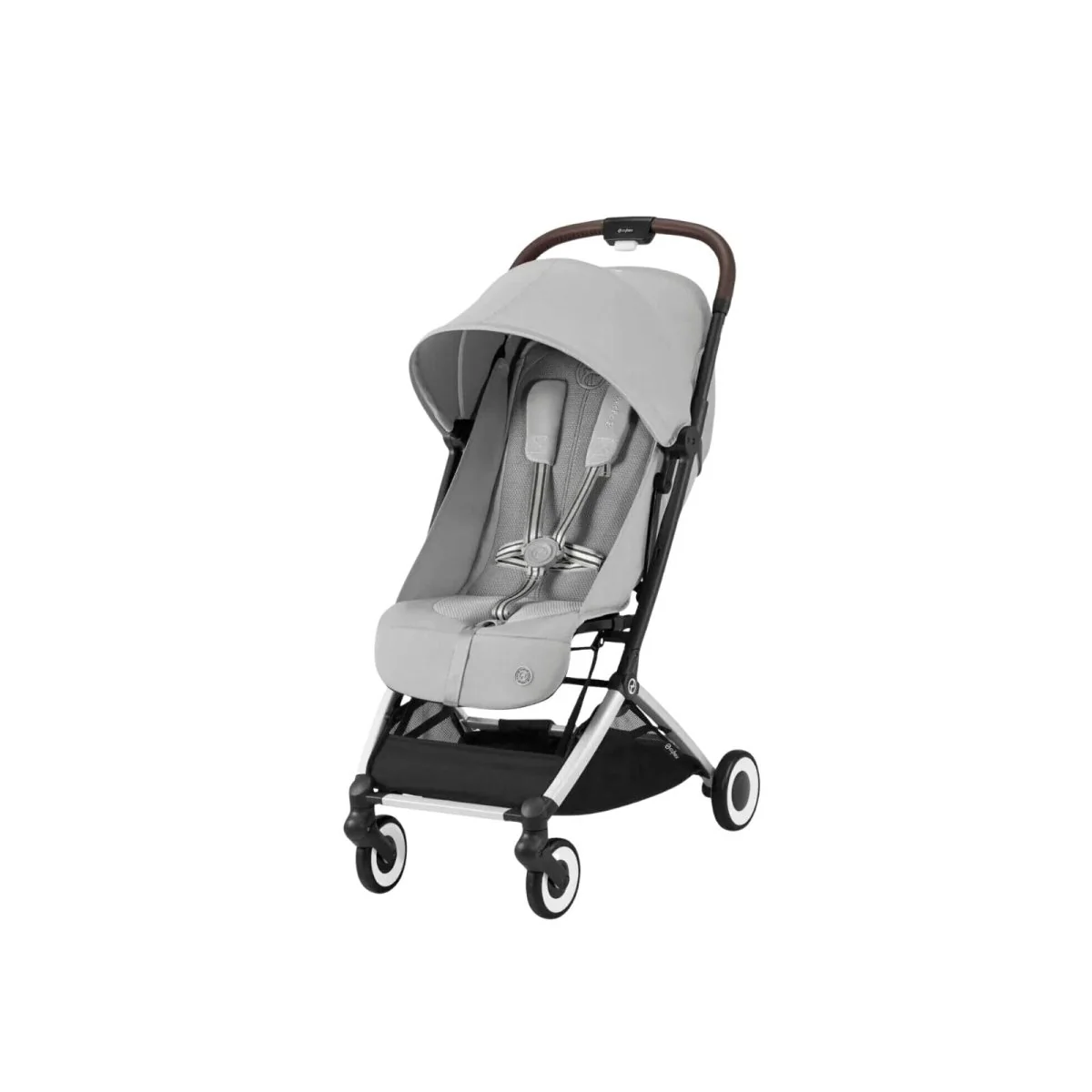 Cybex Orfeo V2 Compact Pushchair with Cloud G Car Seat & Base & Snøgga Footmuff Travel System Bundle - Fog Grey - Image 2