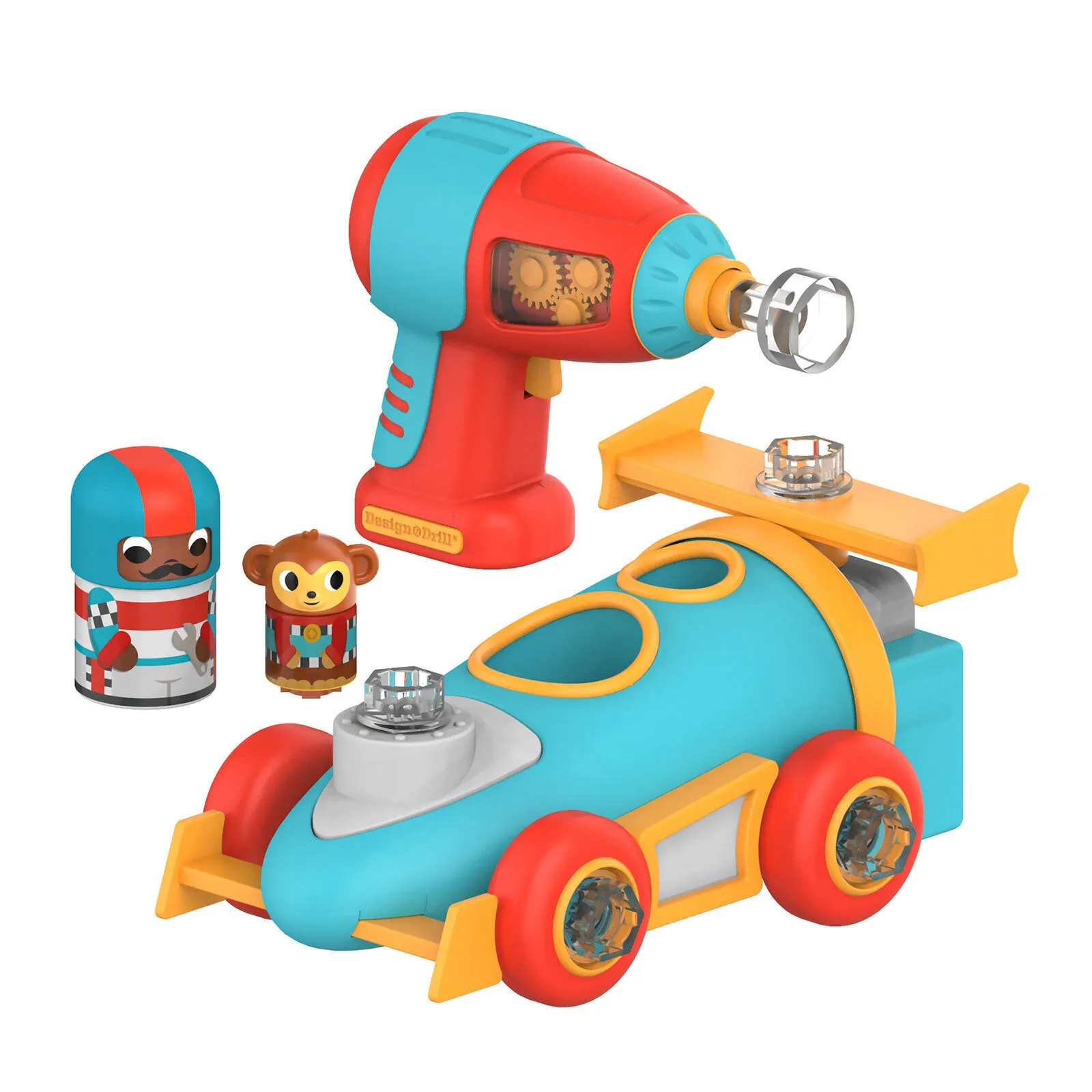 Design & Drill Bolt Buddies Police Rescue Race Car - Image 2