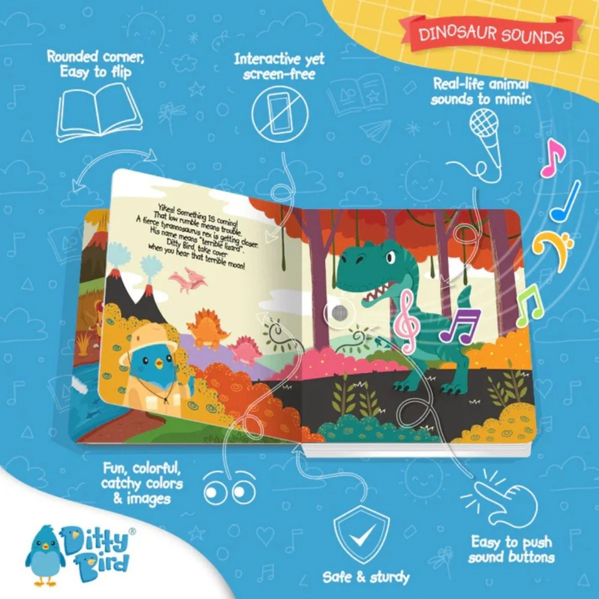 Ditty Bird Dinosaur Sounds Book - Image 3