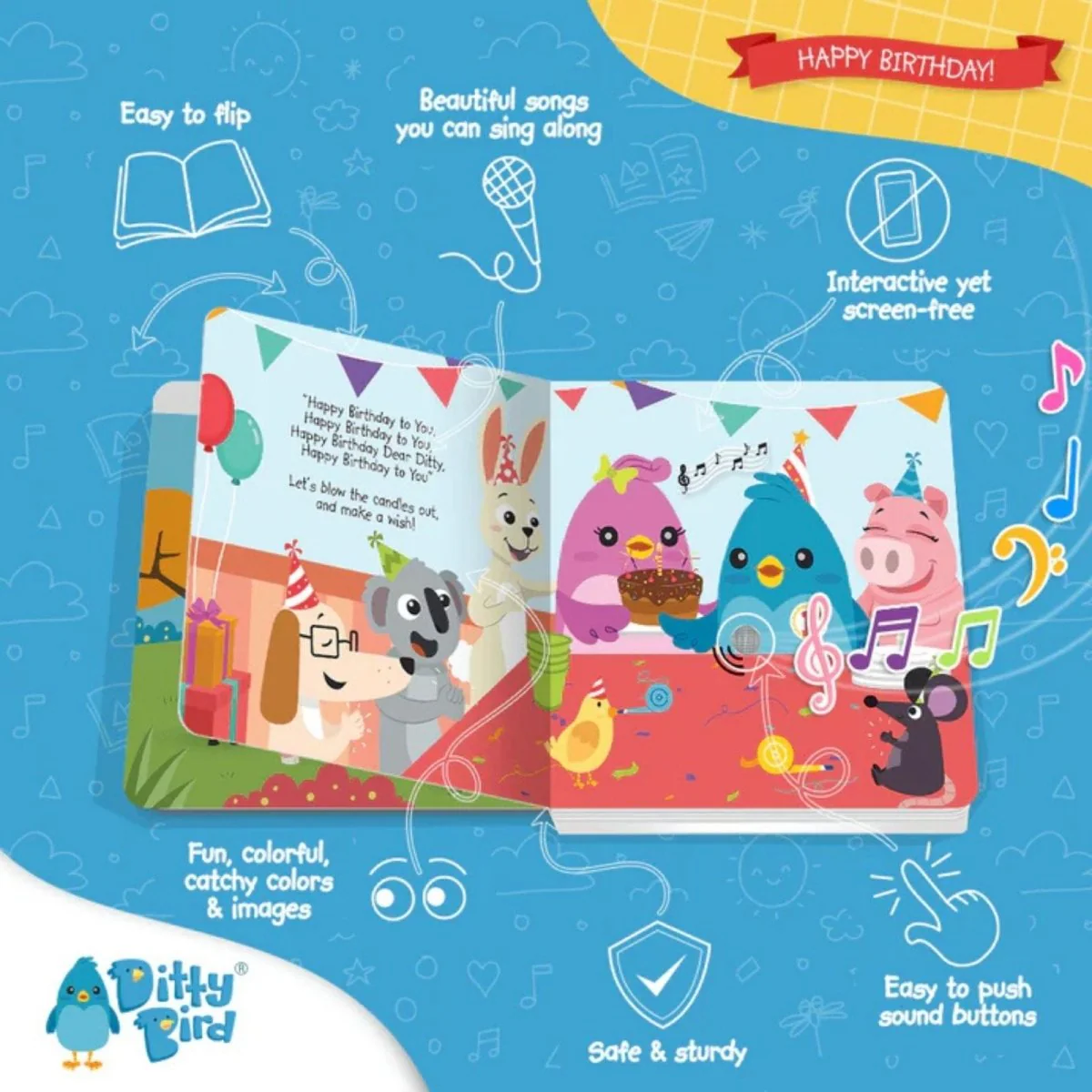 Ditty Bird Happy Birthday Book - Image 3