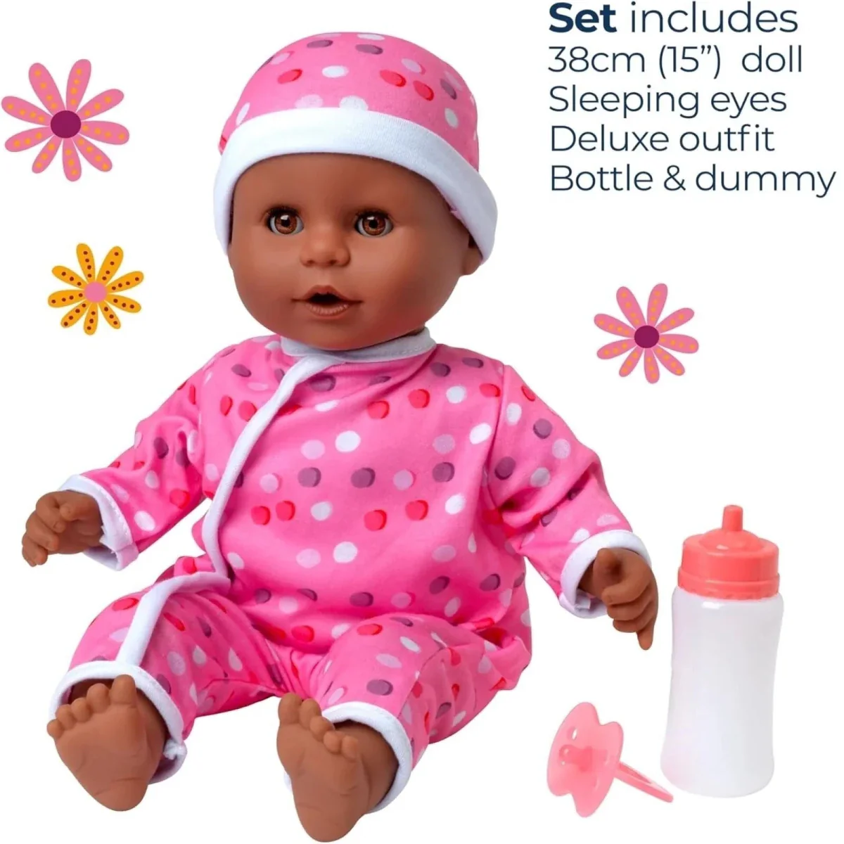 Dolls World Little Treasure Black Baby Girl 38 cm - Image 2