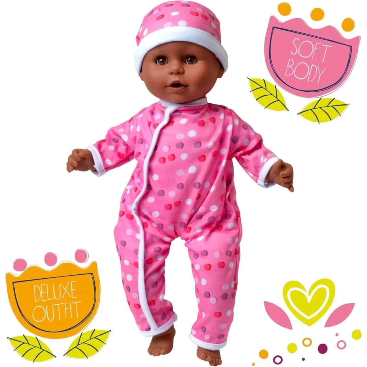 Dolls World Little Treasure Black Baby Girl 38 cm - Image 3