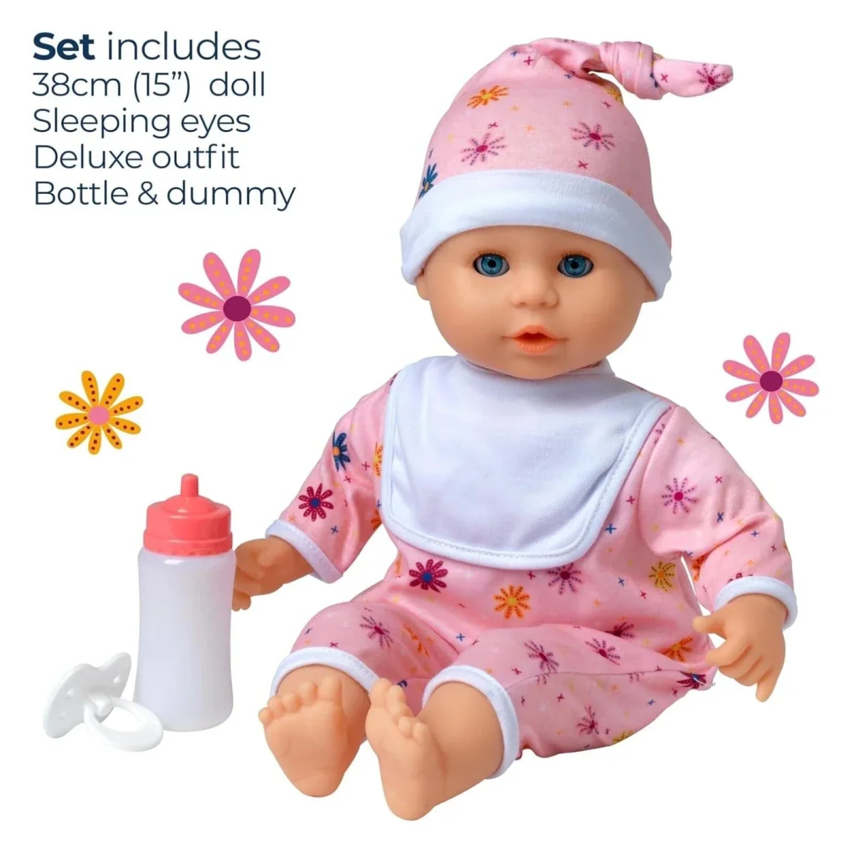 Dolls World Little Treasure White Baby Girl 38cm - Image 2