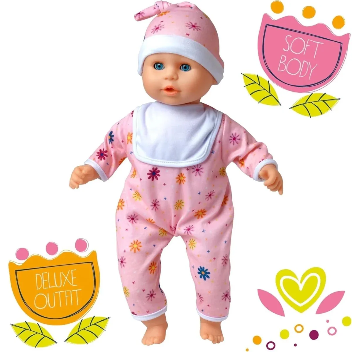 Dolls World Little Treasure White Baby Girl 38cm - Image 3
