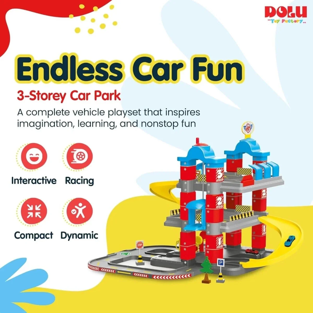 Dolu 3 Level Garage with Lift Playset - Image 2