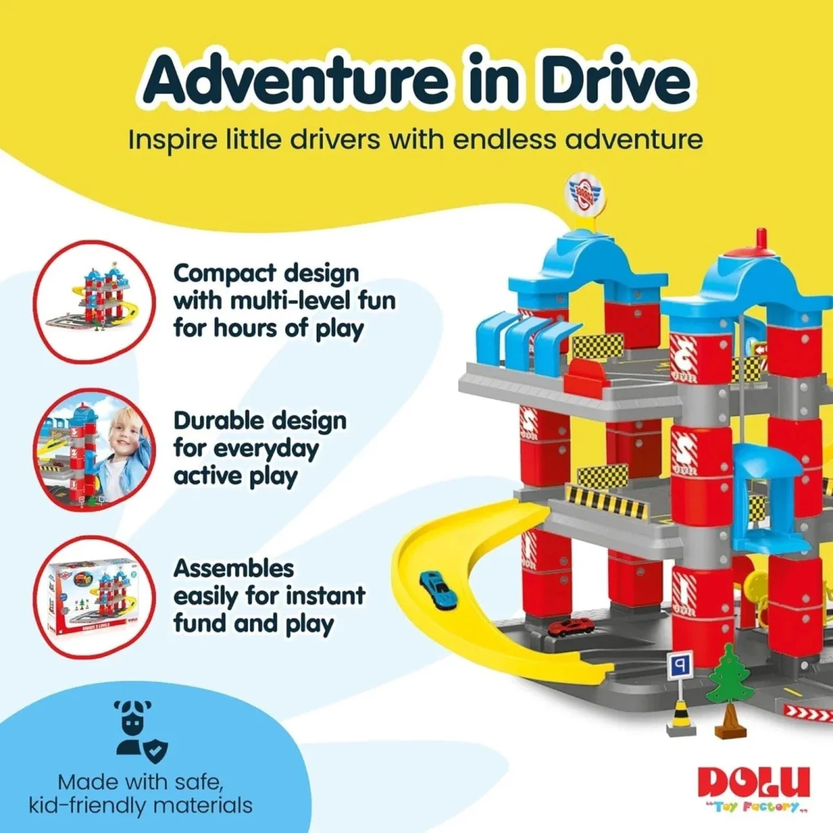 Dolu 3 Level Garage with Lift Playset - Image 5