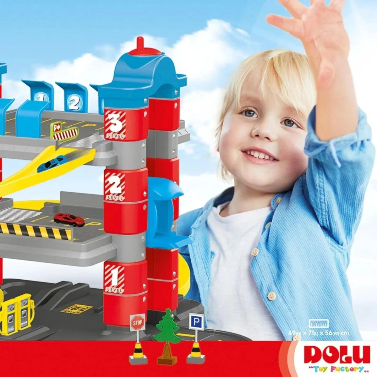 Dolu 3 Level Garage with Lift Playset - Image 8