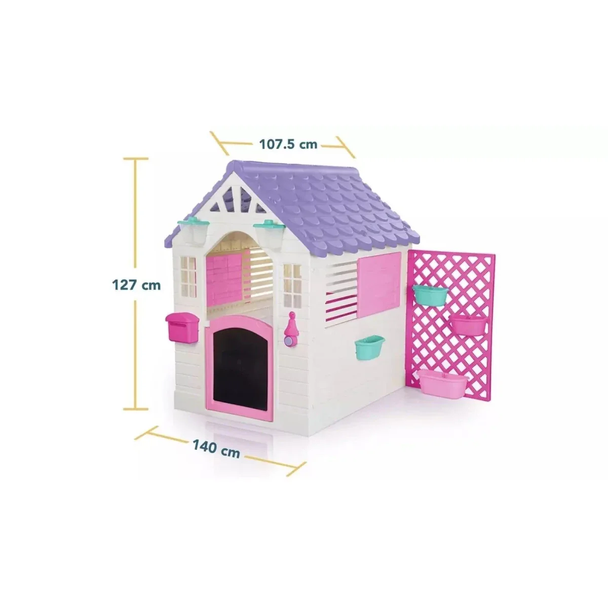 Dolu Deluxe Garden Playhouse with Fence – Pink - Image 6