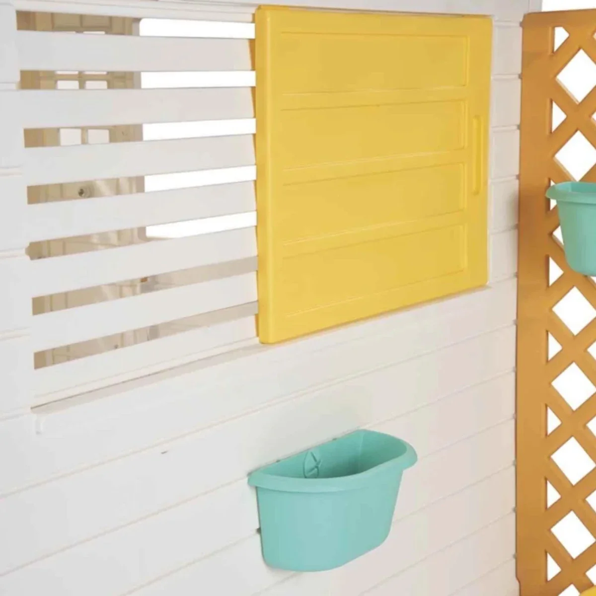 Dolu Deluxe Garden Playhouse with Fence – White - Image 3
