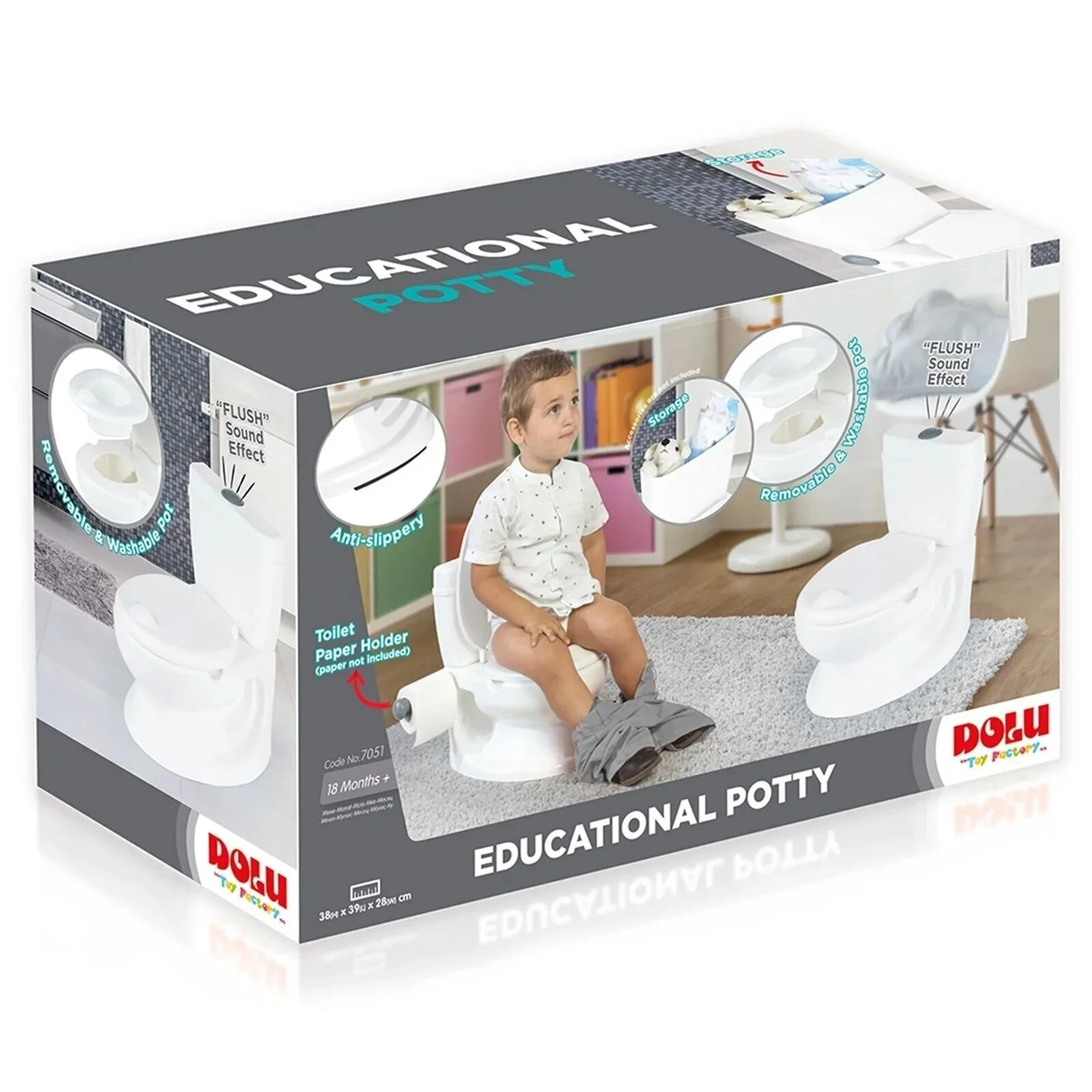 Dolu Educational Baby Potty 18+ months - White - Image 7
