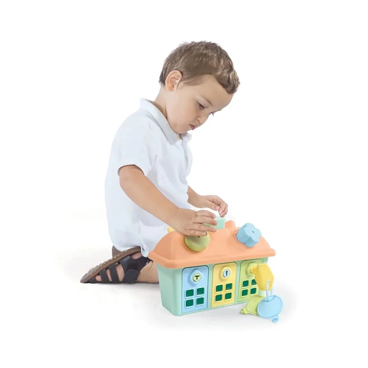 Dolu House Shape Sorter with Lockable Doors - Image 3