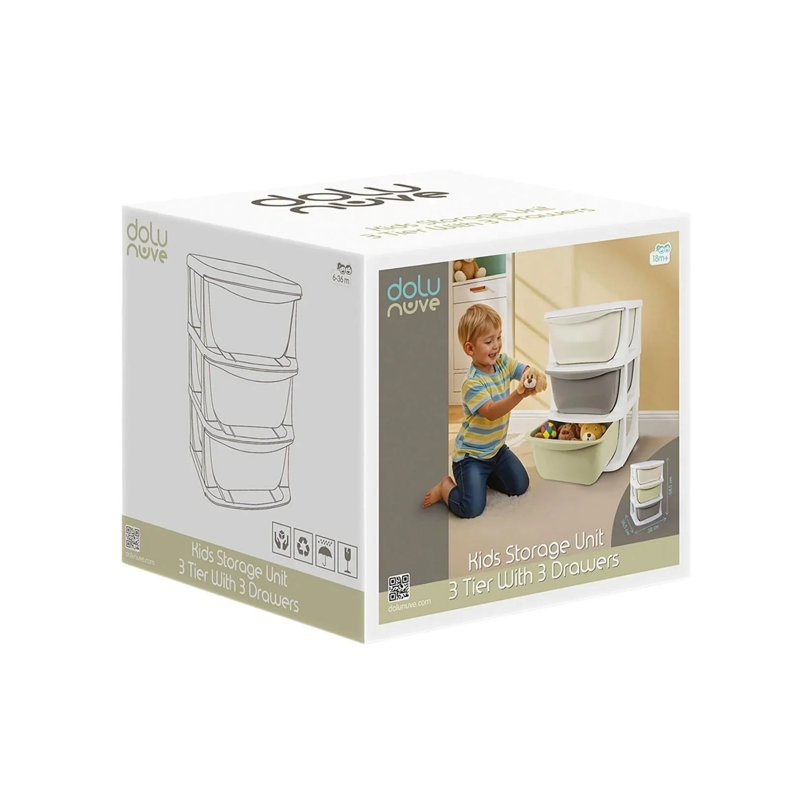 Dolu Nuve Multi-Purporse Organiser with 3 Drawers - Image 4