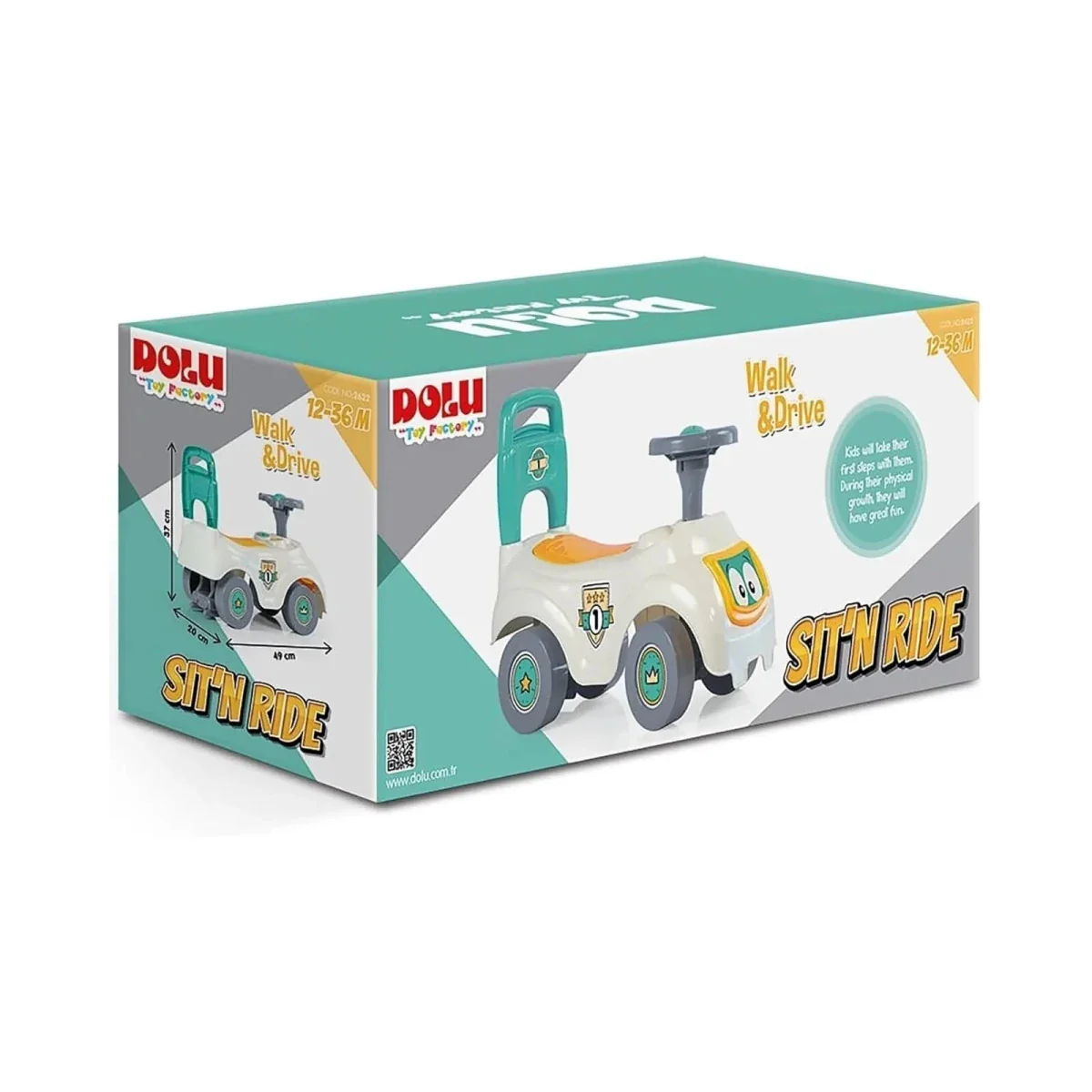 Dolu Sit N Ride-On - White - Image 5