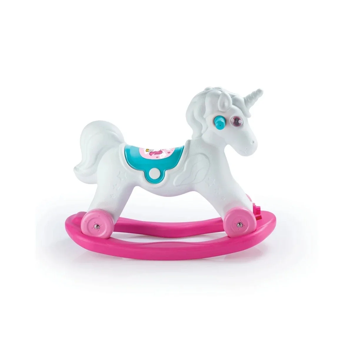 Dolu Unicorn Rocking Horse with Wheels - Pink - Image 2