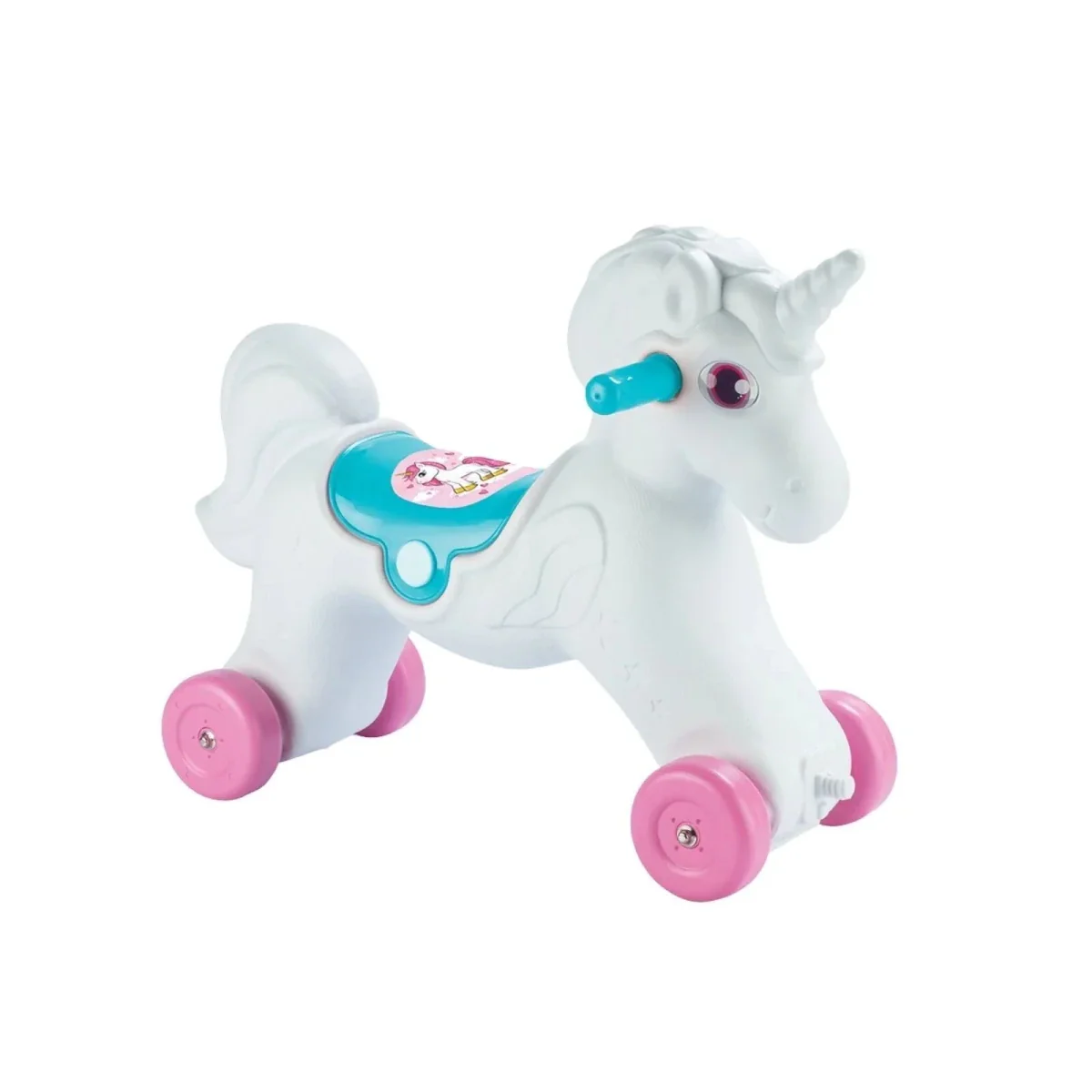 Dolu Unicorn Rocking Horse with Wheels - Pink - Image 3