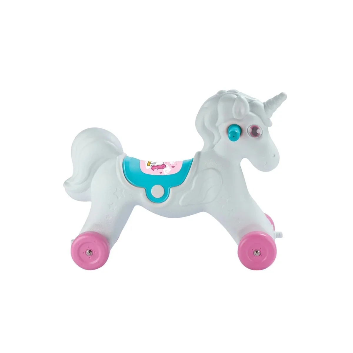Dolu Unicorn Rocking Horse with Wheels - Pink - Image 4