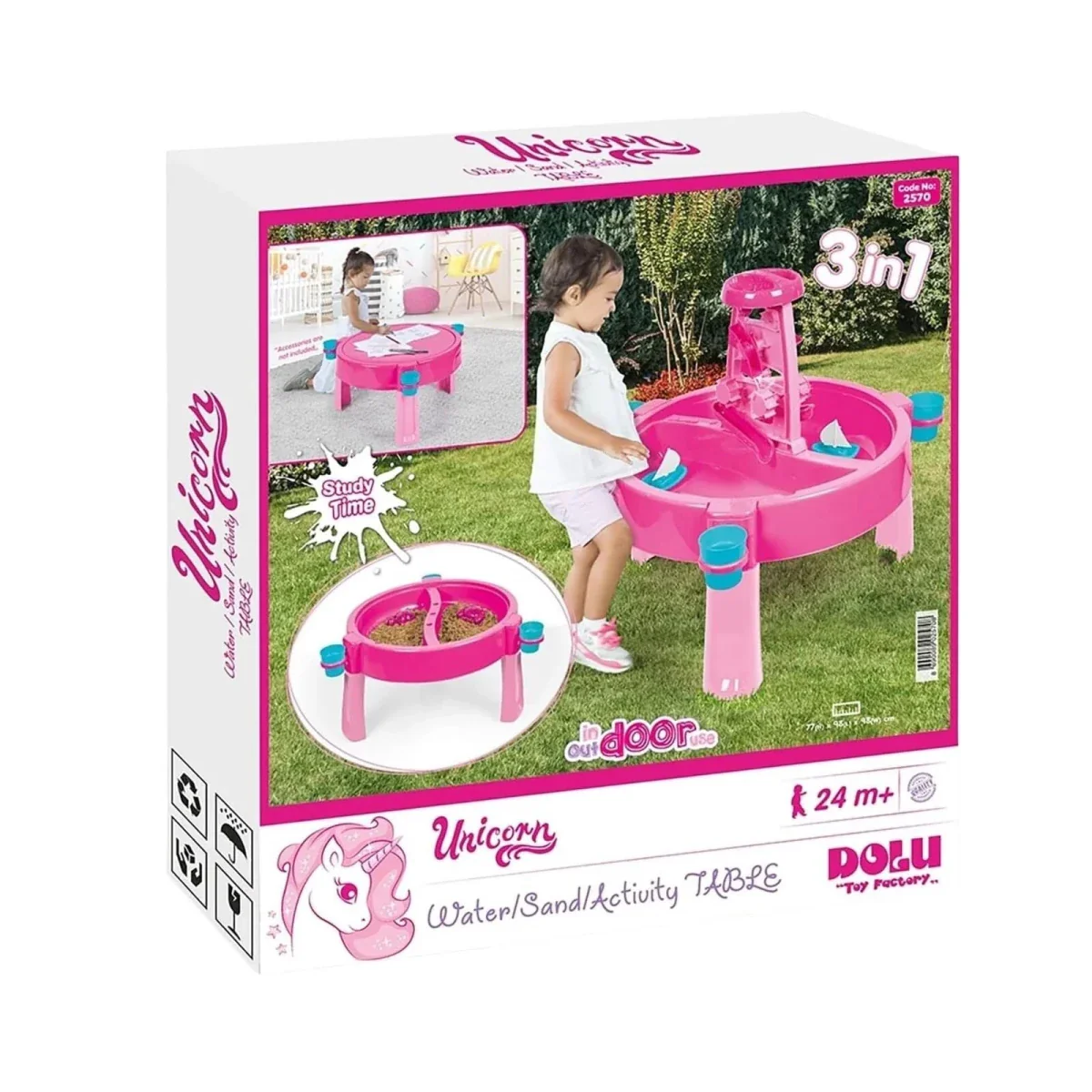 Dolu Unicorn Sand & Water Play Table – Pink - Image 8