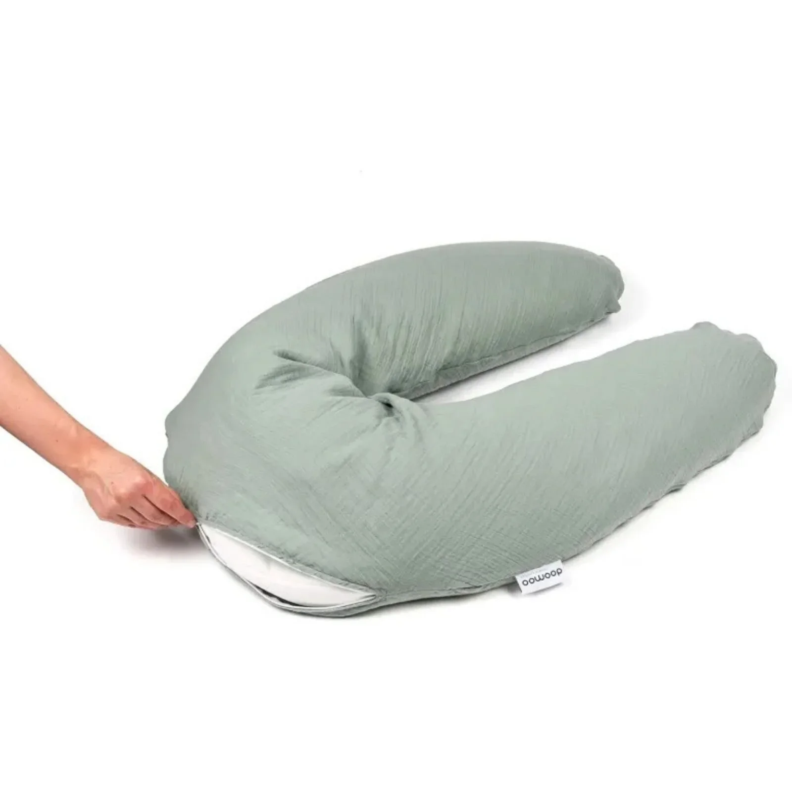Doomoo Comfy Big Muslin Maternity Pillow - Green - Image 2