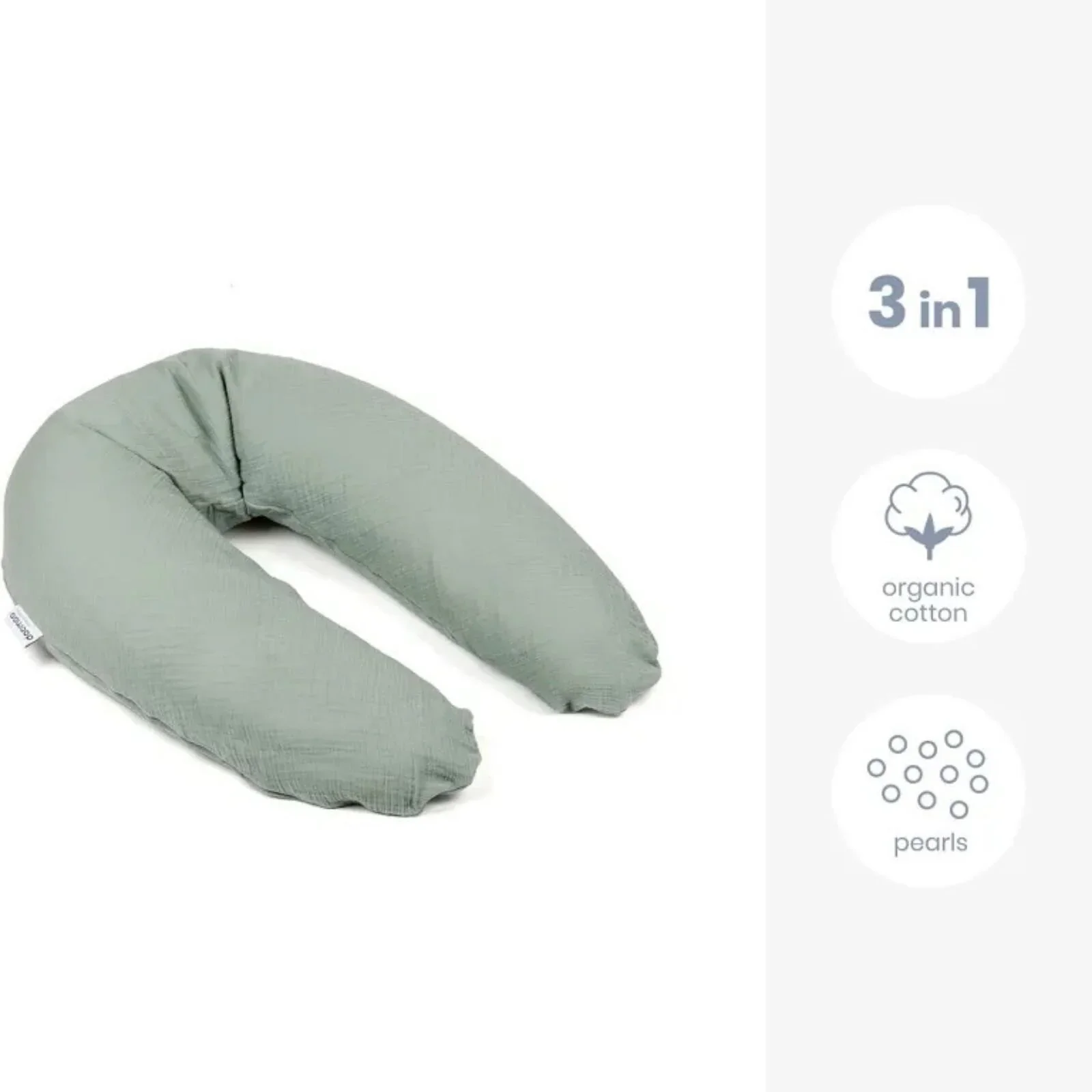 Doomoo Comfy Big Muslin Maternity Pillow - Green - Image 3