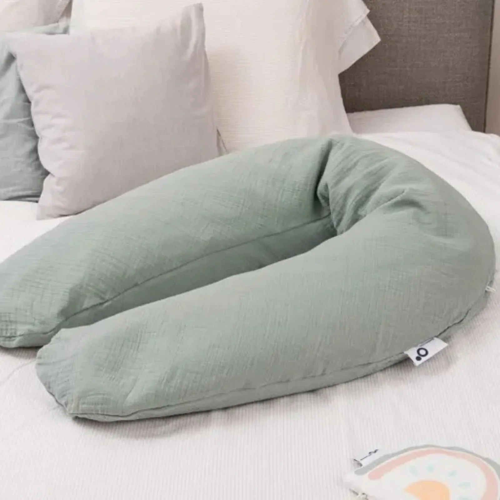 Doomoo Comfy Big Muslin Maternity Pillow - Green - Image 4